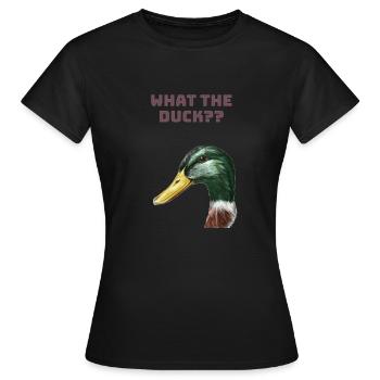 What the duck? - Frauen T-Shirt - Schwarz - Vorne - AI Model Female 172 dark (172cm)