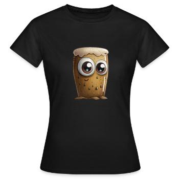 Bierglas Zeichnung Runder Geburtstag - Frauen T-Shirt - Schwarz - Vorne - AI Model Female 172 dark (172cm)