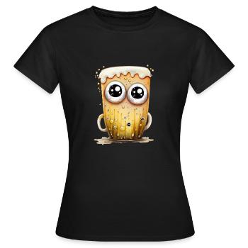 Bierglas Illustration - Frauen T-Shirt - Schwarz - Vorne - AI Model Female 172 dark (172cm)