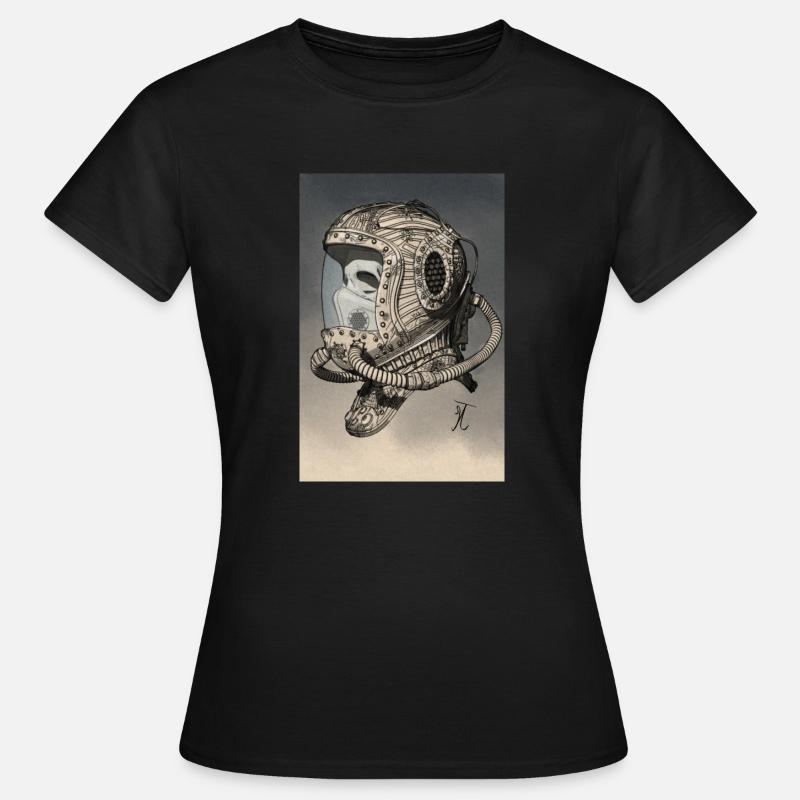 Old Space Helmet monochromatic - Women's T-Shirt - black