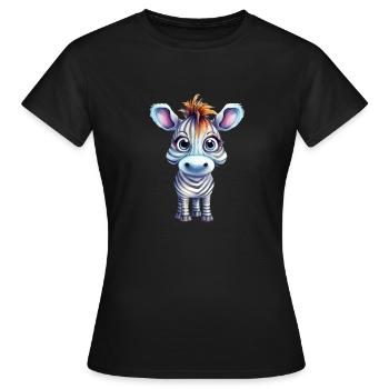 Dessin à l’aquarelle zébrée - T-shirt Femme - noir - Devant - AI Model Female 172 dark (172cm)