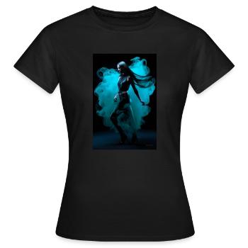Cyan Beauty 2 - Women's T-Shirt - black - Front - AI Model Female 172 dark (172cm)