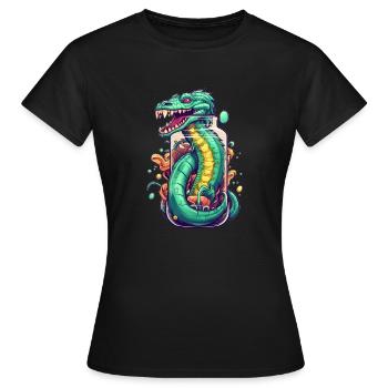 Dessin de tatouage de basilic - T-shirt Femme - noir - Devant - AI Model Female 172 dark (172cm)
