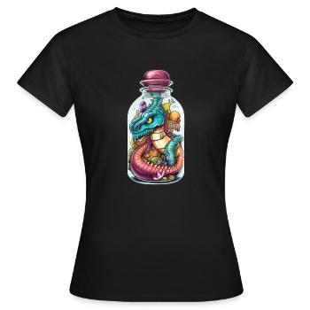 Dessin de tatouage de basilic - T-shirt Femme - noir - Devant - AI Model Female 172 dark (172cm)