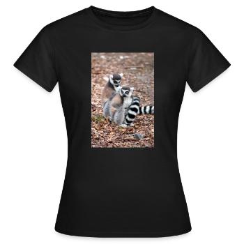 Lémurien à queue annelée (en allemand Katta) Lémurien catta - T-shirt Femme - noir - Devant - AI Model Female 172 dark (172cm)