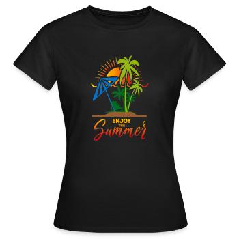 Genießen Sie den Sommer - Frauen T-Shirt - Schwarz - Vorne - AI Model Female 172 dark (172cm)