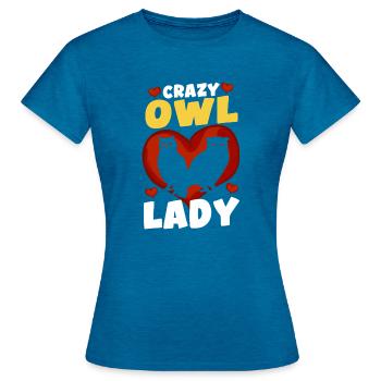 Passionné d’oiseaux de proie Chouette nocturne Lady Ornith - T-shirt Femme - bleu saphir antique chiné - Devant - AI Model Female 172 dark (172cm)