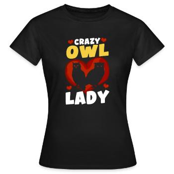 Passionné d’oiseaux de proie Chouette nocturne Lady Ornith - T-shirt Femme - noir - Devant - AI Model Female 172 dark (172cm)