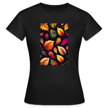 winter leaf patterns minimal gradient background - Frauen T-Shirt - Schwarz - Vorne - AI Model Female 172 dark (172cm)
