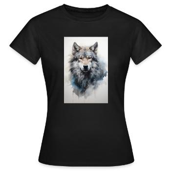Bozkurt - loup gris - T-shirt Femme - noir - Devant - AI Model Female 172 dark (172cm)