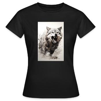 Bozkurt - grauer Wolf - Frauen T-Shirt - Schwarz - Vorne - AI Model Female 172 dark (172cm)