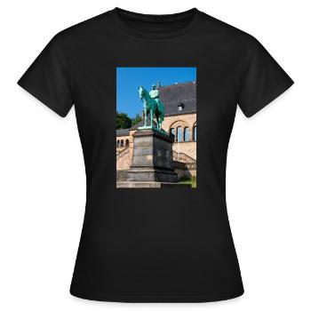 Reiterstandbild Wilhelms I. in der Kaiserpfalz - Frauen T-Shirt - Schwarz - Vorne - AI Model Female 172 dark (172cm)
