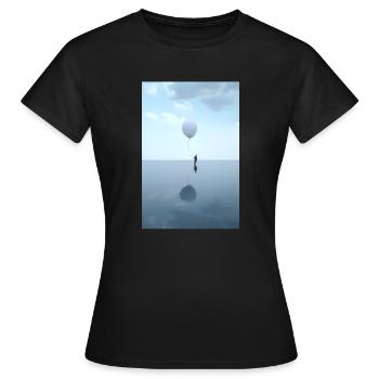Ballon calmant - T-shirt Femme - noir - Devant - AI Model Female 172 dark (172cm)