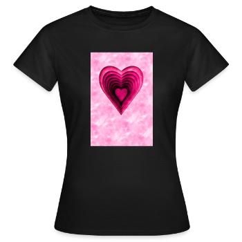 Coeur rose - T-shirt Femme - noir - Devant - AI Model Female 172 dark (172cm)