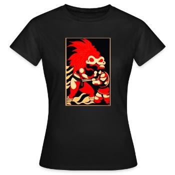Des batailles mystérieuses qui s’entremêlent - T-shirt Femme - noir - Devant - AI Model Female 172 dark (172cm)