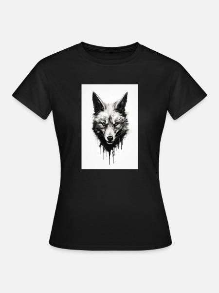 Wütender schwarzer Fuchs - Frauen T-Shirt - Schwarz