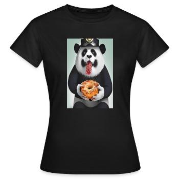 Panda-Donut - Frauen T-Shirt - Schwarz - Vorne - AI Model Female 172 dark (172cm)