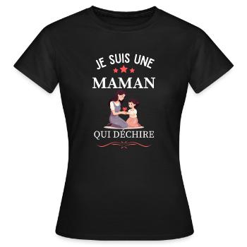 Maman qui déchire - T-shirt Femme - noir - Devant - AI Model Female 172 dark (172cm)