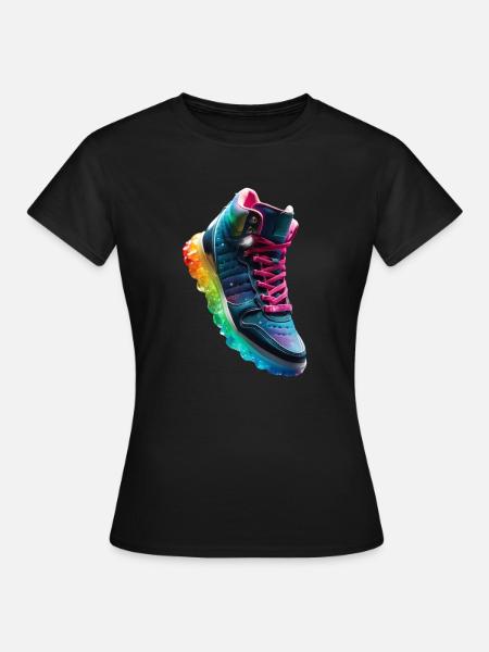 Bunte Schuhe - Frauen T-Shirt - Schwarz