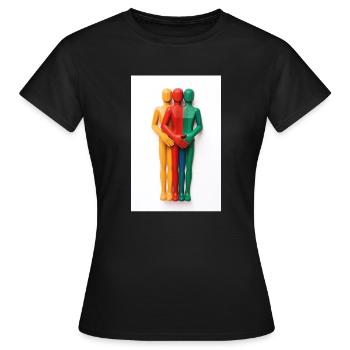 Embrasser la diversité, liés entre eux dans l’égalité. - T-shirt Femme - noir - Devant - AI Model Female 172 dark (172cm)