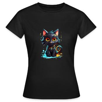 Black Kitty - Women's T-Shirt - black - Front - AI Model Female 172 dark (172cm)