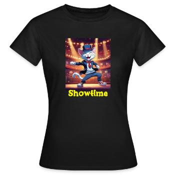 Showtime – lass es krachen! - Frauen T-Shirt - Schwarz - Vorne - AI Model Female 172 dark (172cm)