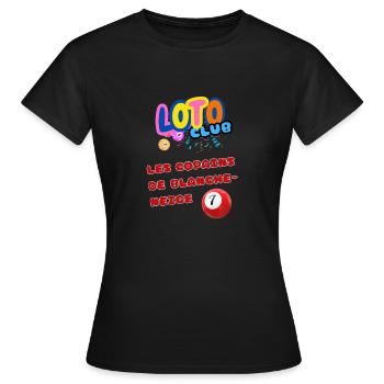 LOTO - BINGO - 7 - LES COPAINS DE BLANCHE-NEIGE - T-shirt Femme - noir - Devant - AI Model Female 172 dark (172cm)
