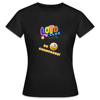 LOTO - BINGO - 3 - T-shirt Femme - noir - Devant - AI Model Female 172 dark (172cm)
