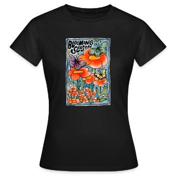 Blooming season - Women's T-Shirt - black - Front - AI Model Female 172 dark (172cm)
