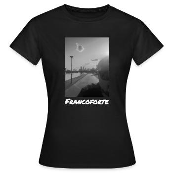 FRANCOFORTE - Frauen T-Shirt - Schwarz - Vorne - AI Model Female 172 dark (172cm)