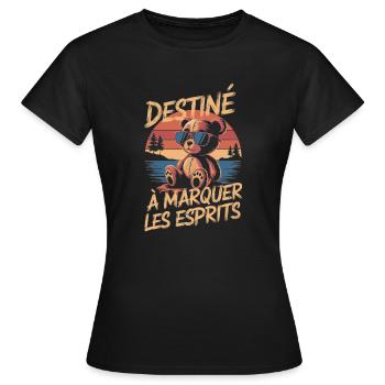 Destiné à marquer les esprits - T-shirt Femme - noir - Devant - AI Model Female 172 dark (172cm)