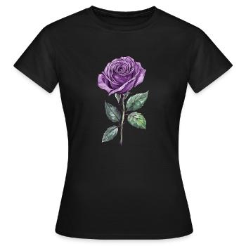 Purple Rose Lila Rose - Frauen T-Shirt - Schwarz - Vorne - AI Model Female 172 dark (172cm)