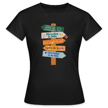 Meaning of life signs - Women's T-Shirt - black - Front - AI Model Female 172 dark (172cm)