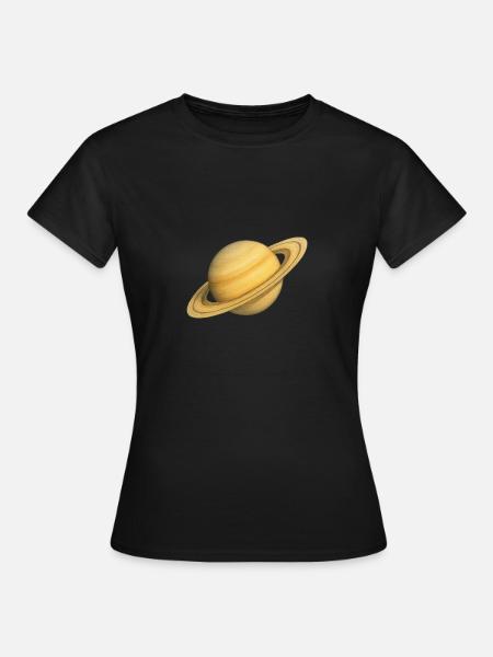Planeten-Ringe - Frauen T-Shirt - Schwarz