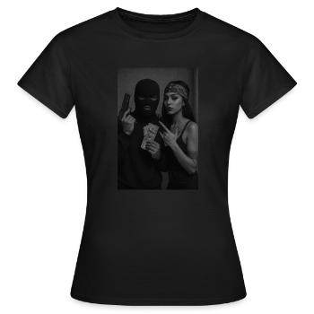 Gangster-Liebe - Frauen T-Shirt - Schwarz - Vorne - AI Model Female 172 dark (172cm)