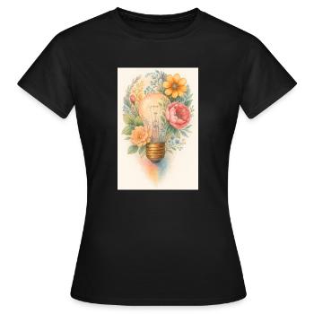 Light bulb. - Women's T-Shirt - black - Front - AI Model Female 172 dark (172cm)