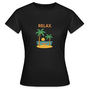 Relax - Frauen T-Shirt - Schwarz - Vorne - AI Model Female 172 dark (172cm)