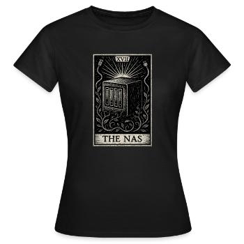 Datafararding Tarot : l’oracle du NAS - T-shirt Femme - noir - Devant - AI Model Female 172 dark (172cm)