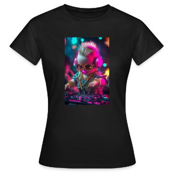 DJ Baby Droppin' Beats - Frauen T-Shirt - Schwarz - Vorne - AI Model Female 172 dark (172cm)