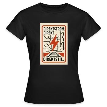 Direct Current Style 1930s - Women's T-Shirt - black - Front - AI Model Female 172 dark (172cm)