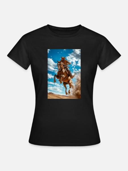 Epischer Cowboy-Sprung - Frauen T-Shirt - Schwarz