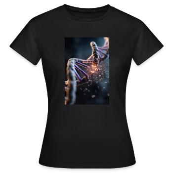 Explosion de la dégradation de l’ADN - T-shirt Femme - noir - Devant - AI Model Female 172 dark (172cm)