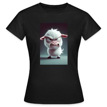 Furious Cartoon Sheep Rage - Women's T-Shirt - black - Front - AI Model Female 172 dark (172cm)