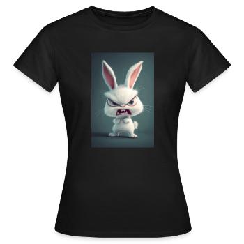 Furious Cartoon Bunny Rage - Women's T-Shirt - black - Front - AI Model Female 172 dark (172cm)