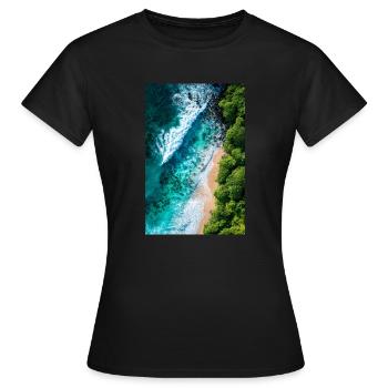 Tropische Küste von oben - Frauen T-Shirt - Schwarz - Vorne - AI Model Female 172 dark (172cm)