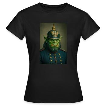 Kaiserlicher Ork-General - Frauen T-Shirt - Schwarz - Vorne - AI Model Female 172 dark (172cm)
