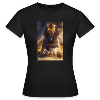 Awakened Sphinx of Fire - Women's T-Shirt - black - Front - AI Model Female 172 dark (172cm)