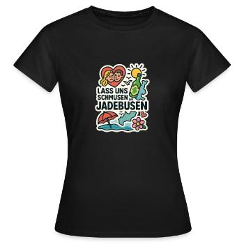 Lass uns schmusen am Jadebusen - Frauen T-Shirt - Schwarz - Vorne - AI Model Female 172 dark (172cm)