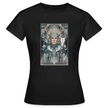 Geweih-Krieger Jugendstil - Frauen T-Shirt - Schwarz - Vorne - AI Model Female 172 dark (172cm)