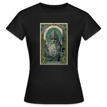 Nordischer Gott Jugendstil - Frauen T-Shirt - Schwarz - Vorne - AI Model Female 172 dark (172cm)
